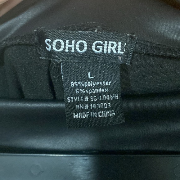 SOHO GIRLS• Size L• Lightweight Liquid Black Faux Leather Leggings - Picture 3 of 4